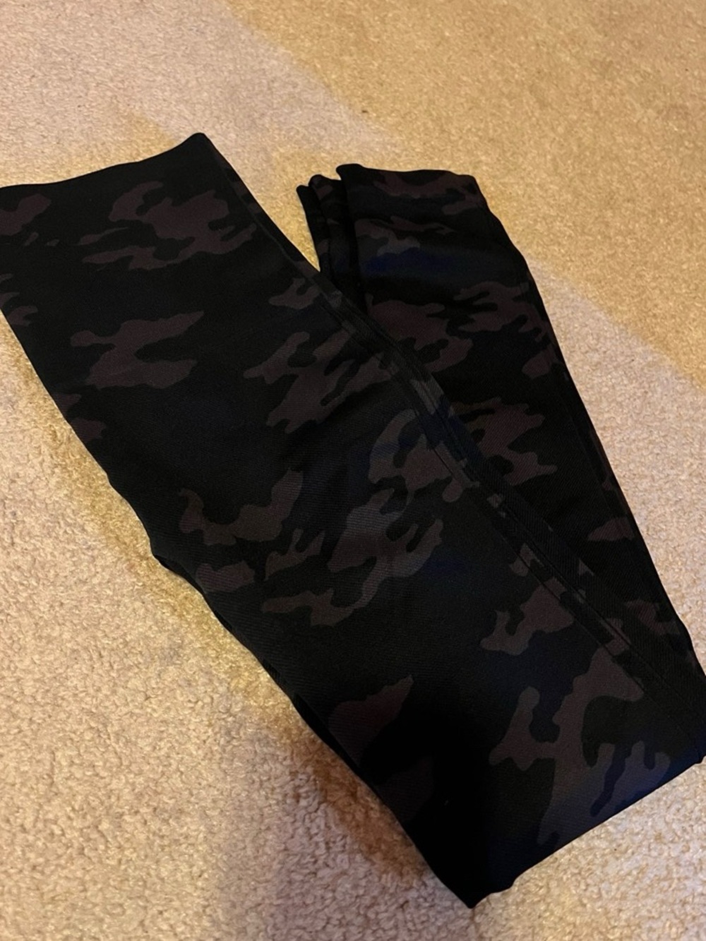 SPANX Black and Dark Gray Camo Kids Leggings